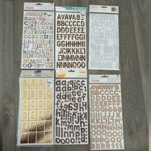 Stickers - assorted partially used letter sets